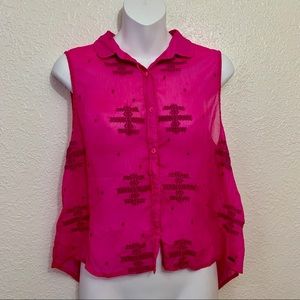 HOLLISTER Button up pink top size XS